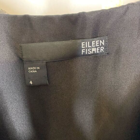 Eileen fisher silk beaded black slip dress 4 - Picture 5 of 8